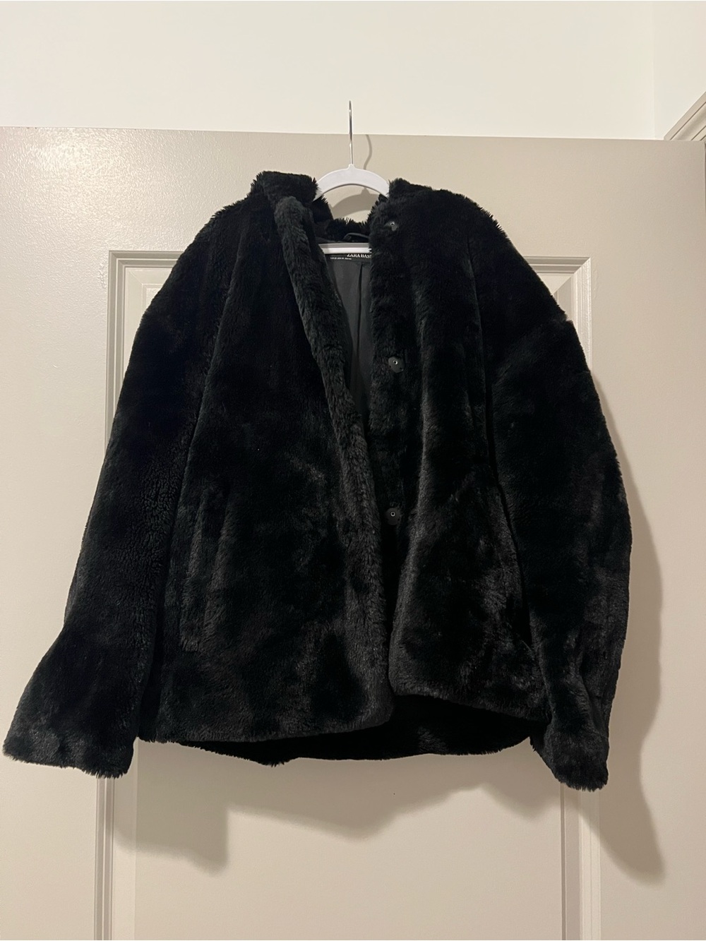Zara Black Faux Fur Coat
